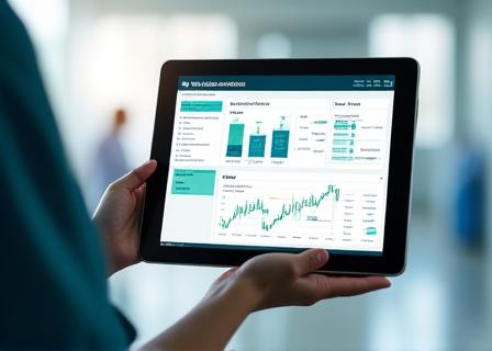 Modern healthcare interface on a tablet device