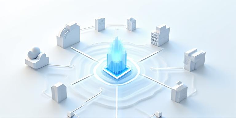 Clean technical diagram of data flowing from software to a central hub